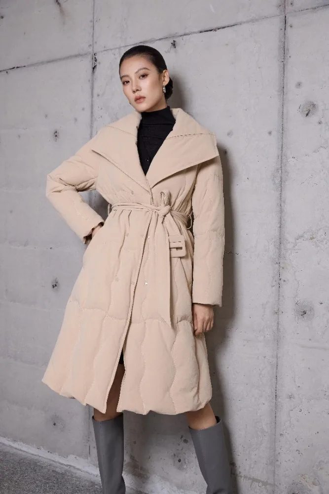 Новинка 2024 женская осенняя куртка цвета медового чая с длинными рукавами высокое