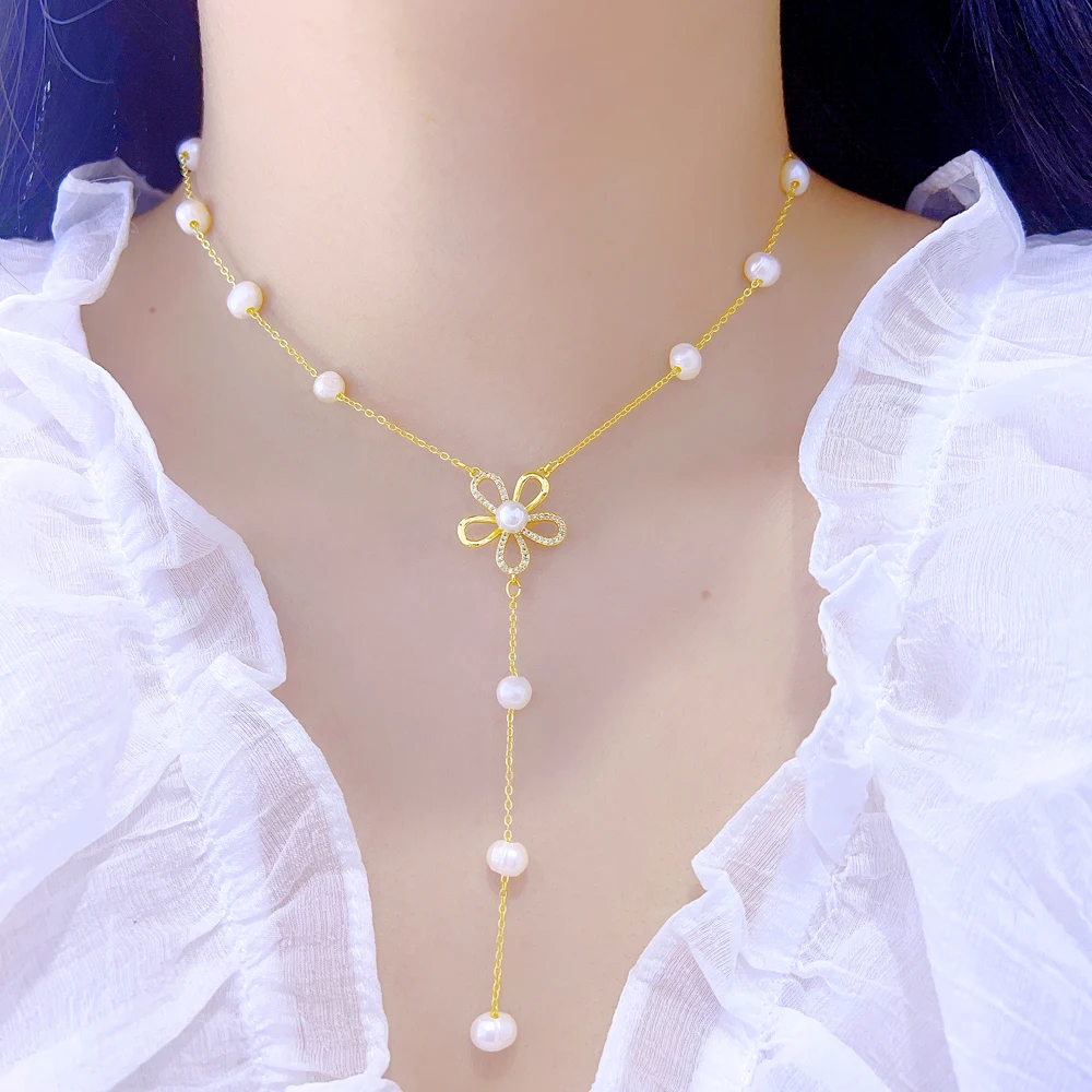 

2022 newest natural pearl bead necklace Classic Simple Elegant New fashion charm jewelry women wholesale