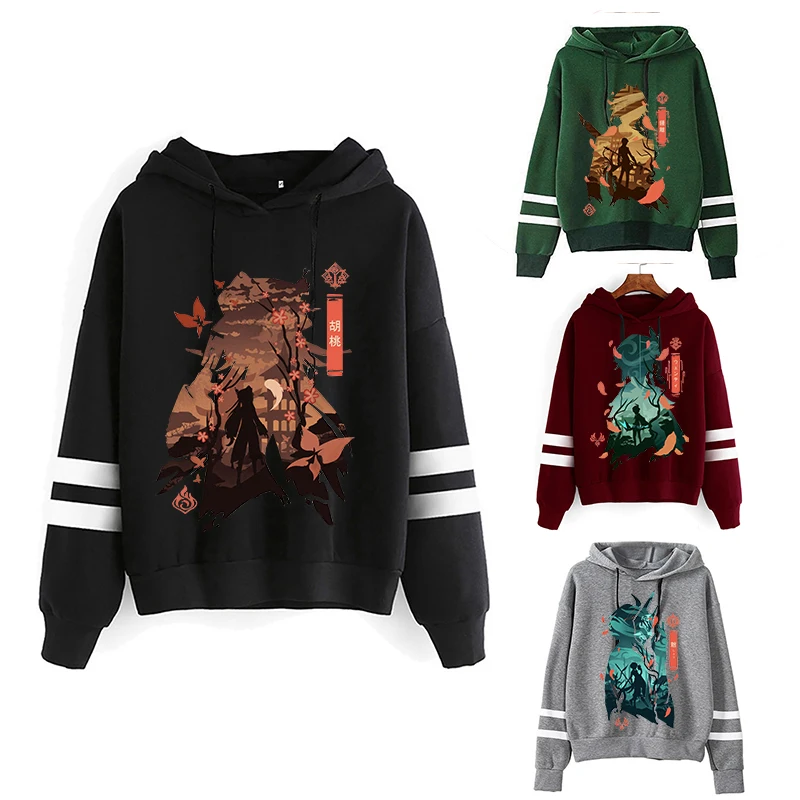

Толстовки Унисекс Genshin Impact, толстовки с капюшоном Ху Тао чжунглли для женщин и мужчин, толстовки с принтом Genshin Y2k, милые женские топы с мультяшным рисунком