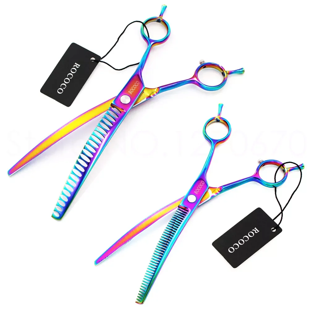 

6.5" 7" 8 inch Pet Downward Curved Thinning Scissors Professional Dog Shark Thinning Shears Cat Grooming Clipper Hair