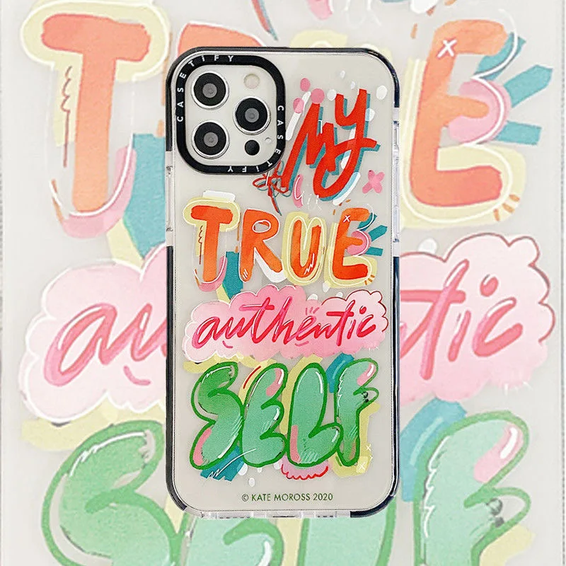 

Watercolor Graffiti Love Heart Soft Cases For iPhone 13 12 11 Pro Max Mini XR XS MAX 8 X 7 SE 2020 Cute Cover Capa