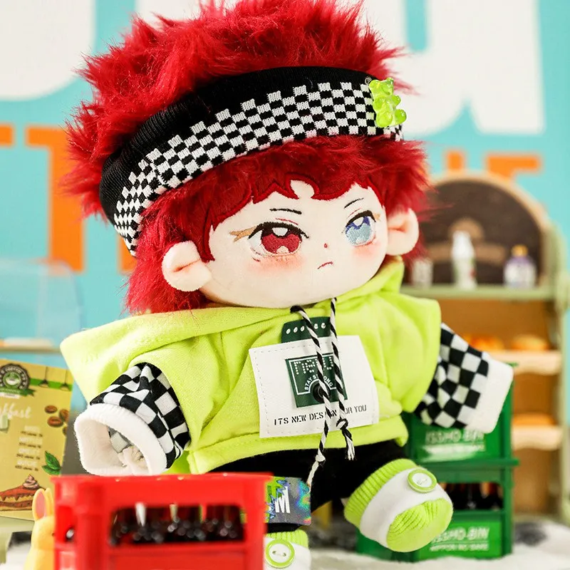 

20cm Handsome Plush Cotton Doll Stuffed Super Star Figure Idol Toy No Attribute Fat Body Red Hair Dolls Can Change Clothes Gifts
