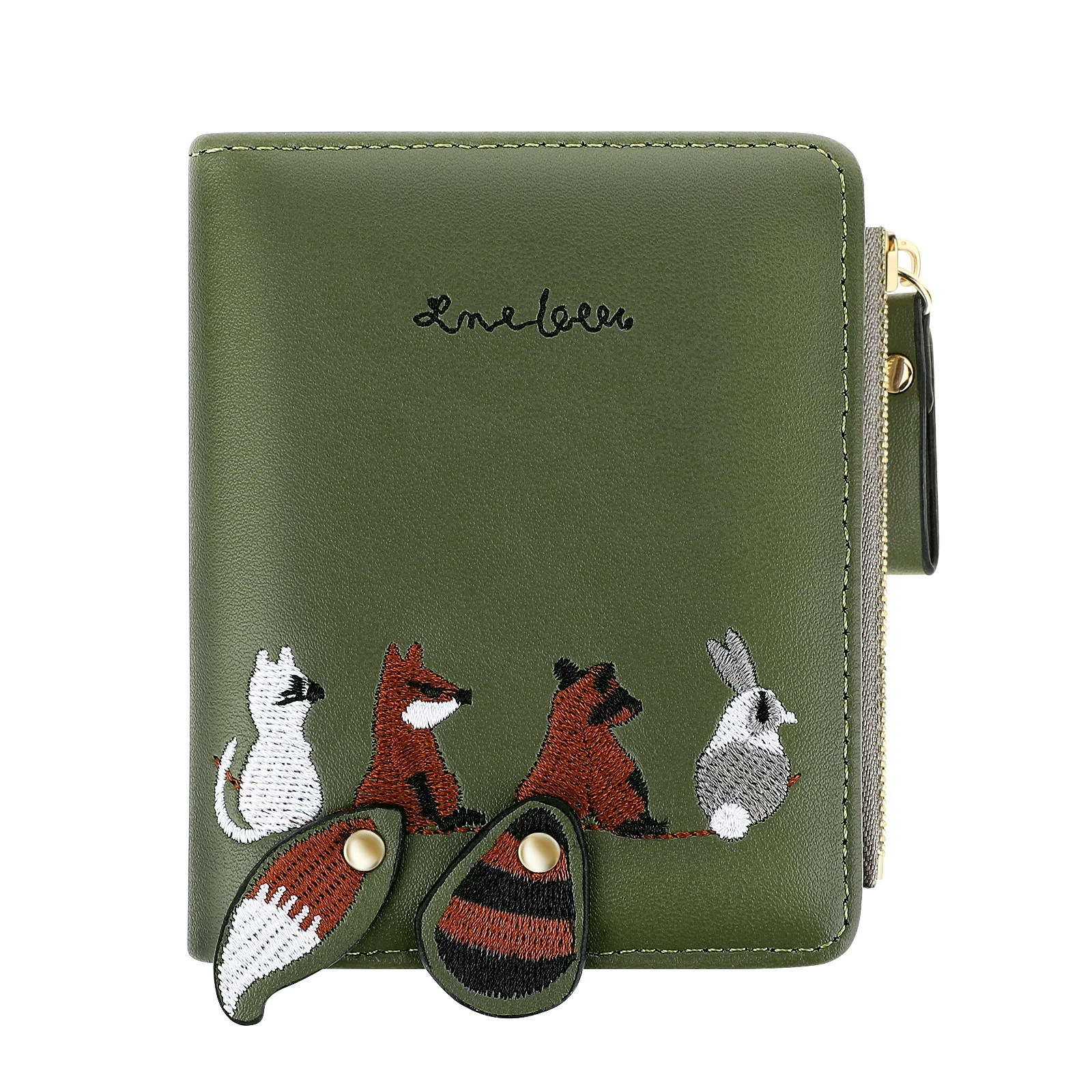 

1pc Leather Wallet Animal Patterns Holder Wallet Portable Ladies Purse Small Wallet