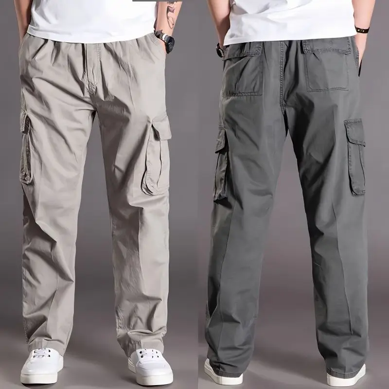 

Spring Autumn Casual Pants Men Cargo Pants Cotton Loose Trousers Mens Pants Overalls Multi Pocket Straight Joggers Homme M-6XL