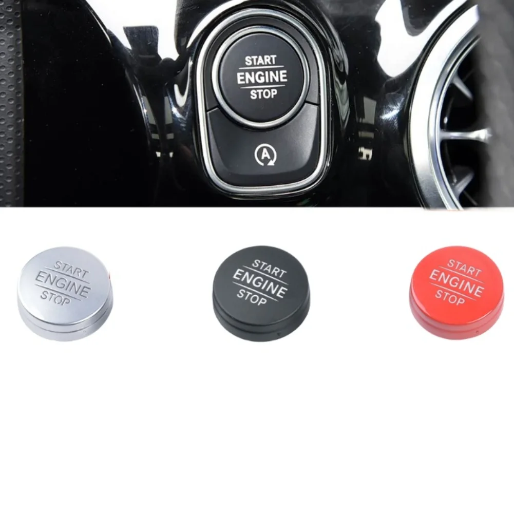 Фото Для Mercedes A-класса W177, накладка на кнопку из АБС-пластика, артикул 1779051001, серебристо-красная. №1