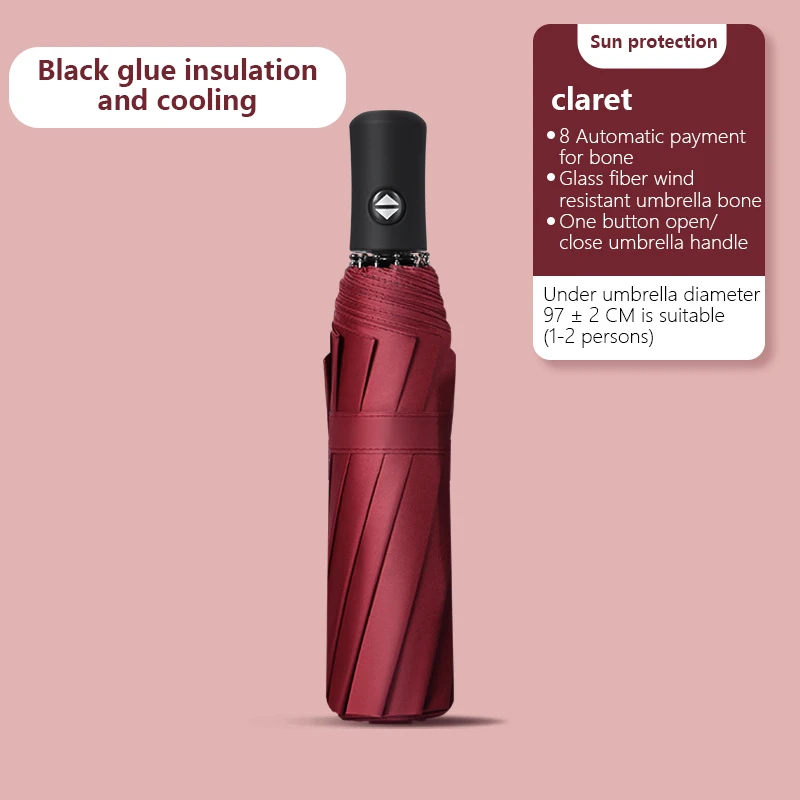 

Uv Sunscreen Rain Umbrella Parasol Umbrella Dual-use Automatic 2023 Strong Umbrella Wholesale Newest Red Umbrella Windproof Hot