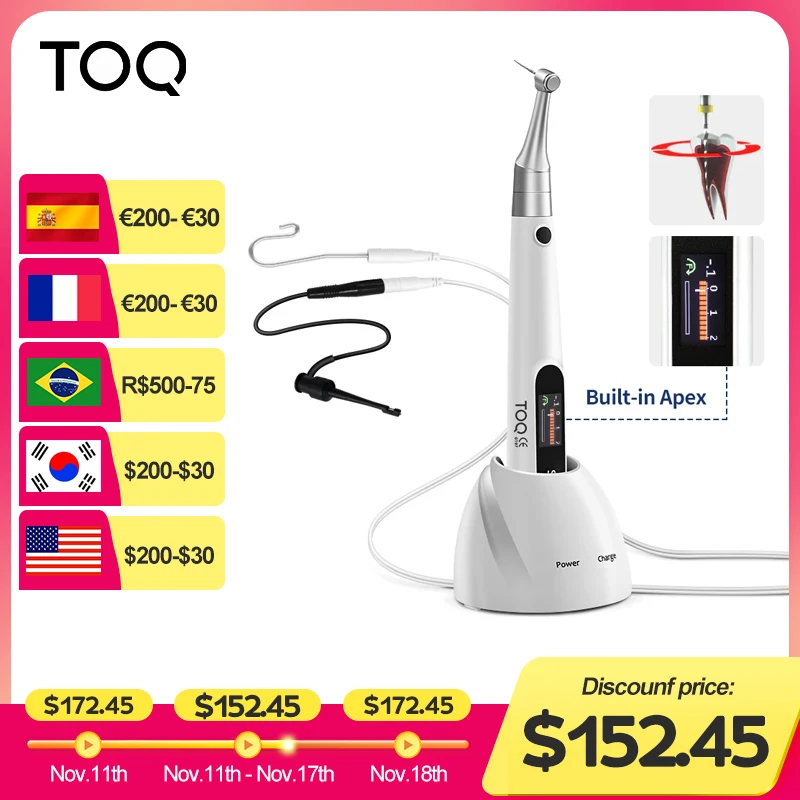 

2 In 1 Dental Wireless Endo Motor Built In Apex Locator for Endodontic rotary root Canal instrument Reciprocating 360°Adjustable