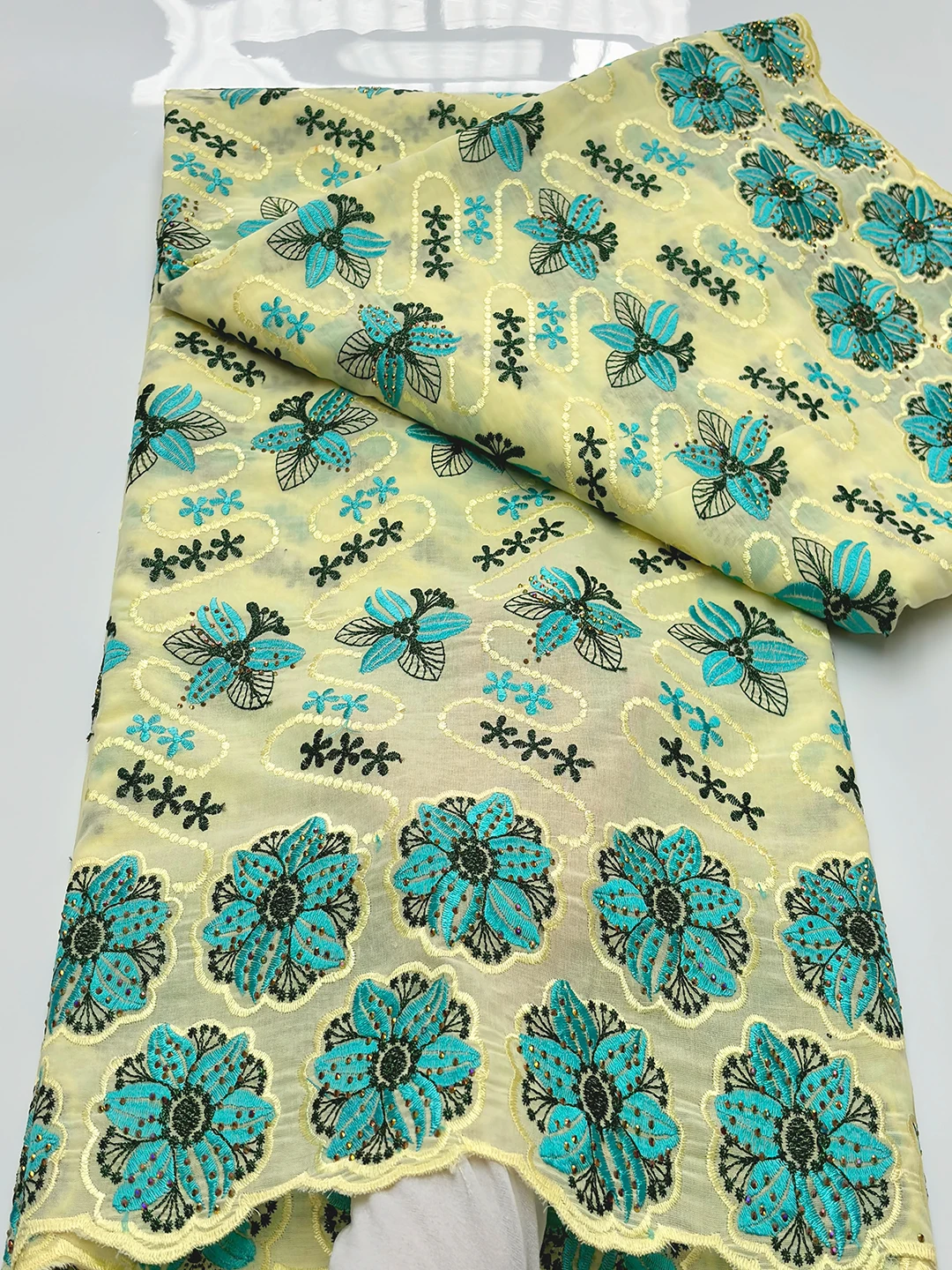 Кружевная хлопковая ткань XIHE 5 ярдов