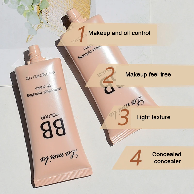 

Face Long Lasting Foundation BB Cream Concealer Whitening Cosmetic Waterproof Brighten Face Base Tone Waterproof BB Cream Makeup