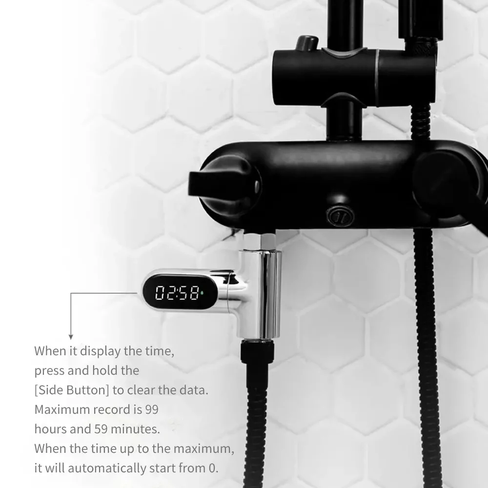 

LED Digital Shower Faucet Thermometer Shower Thermometer Battery Free Visible Accurate Real Time Water Temperature Monitor