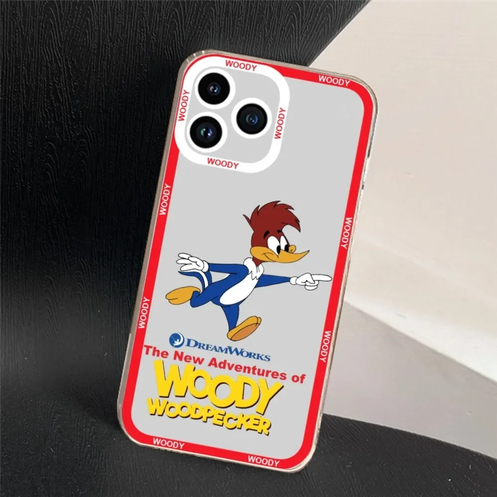 Чехол для телефона с рисунком W-Woody W-Woodpecker iPhone 11 12 Mini 13 14 15 Pro Max прозрачный корпус