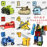 10pcs creative assembling educational blocks action figure number transformation robot deform plane car gift toys for children