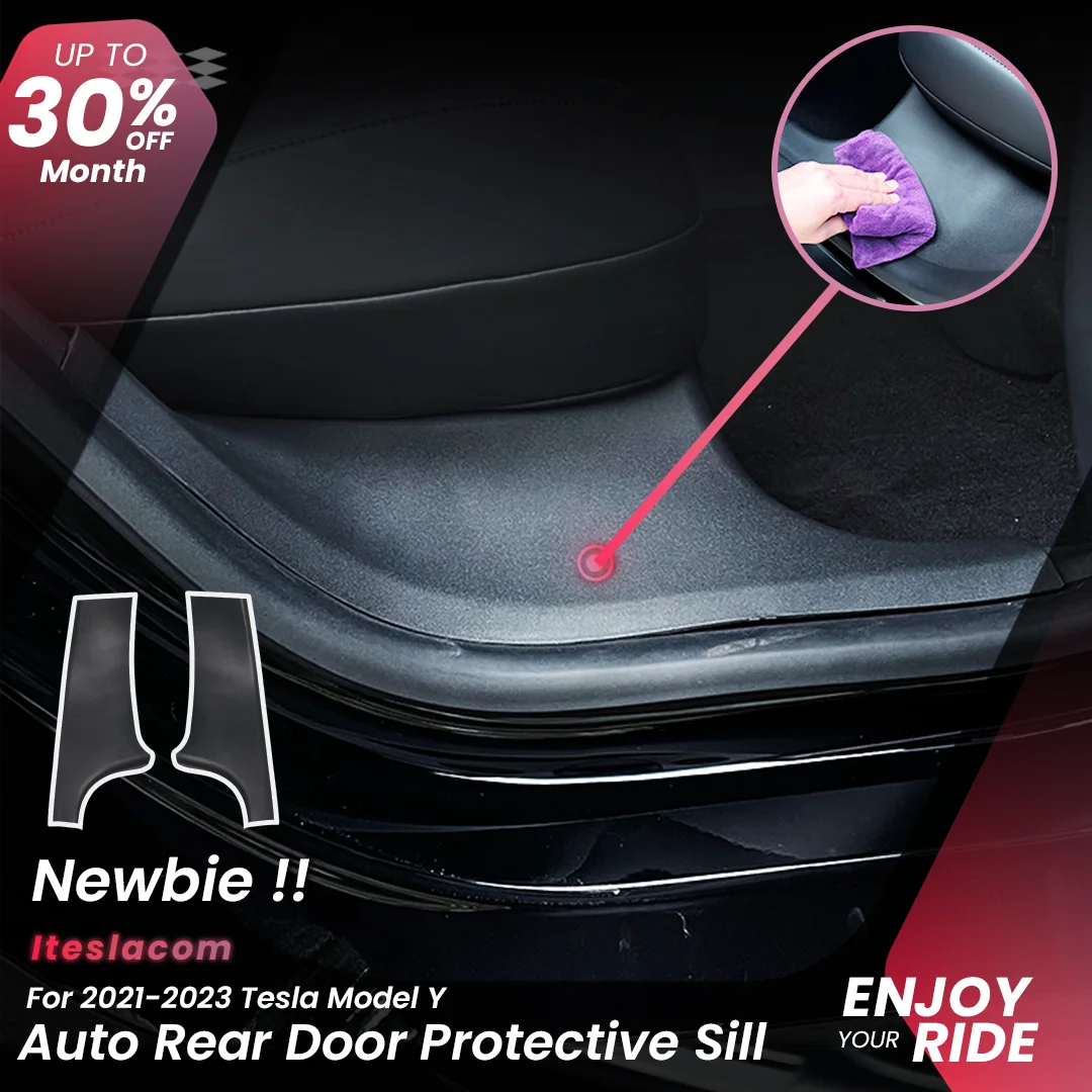 

2023 Model Y Rear Door Sill Guards For Tesla Model Y Door Inner Sill Protector Plate Cover Trim Car Anti-Dirty Pad Accessories