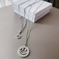 long sweater chain smiley pendants jewelry 2021 new winter european american personality multilayer necklaces for women hot sale