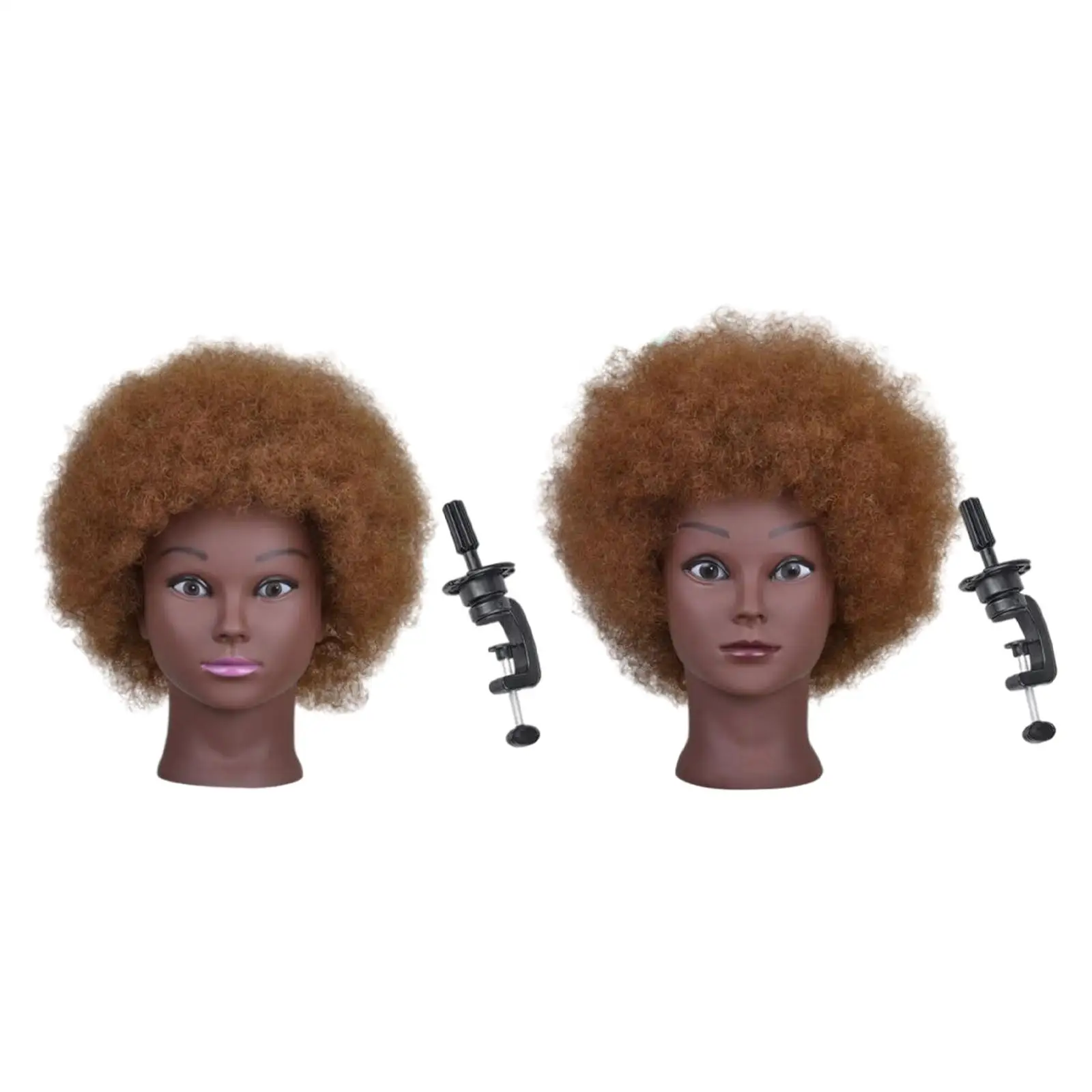 

Real Hair Mannequin Head Afro Hair Soft for Hair Styling Hairdresser Girls