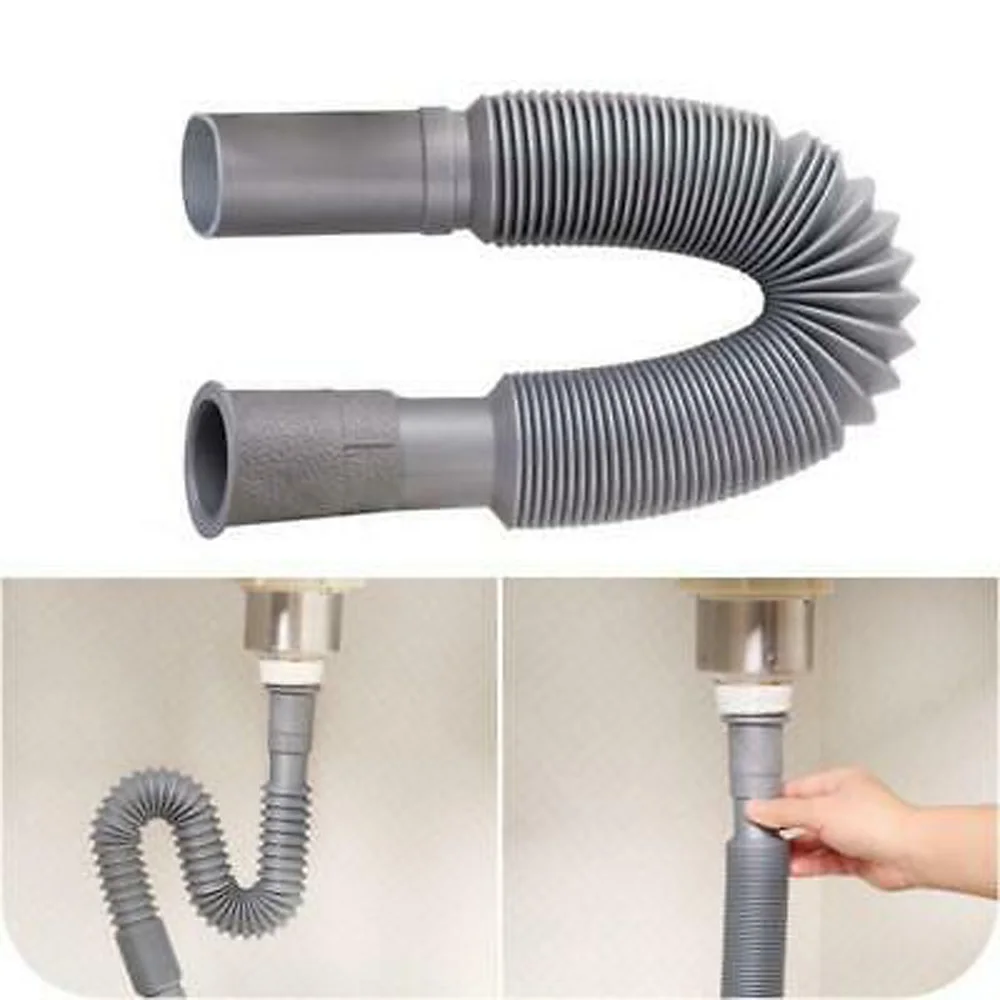 

Flexible Drain Pipe Wash Basin Pipe Sink Sewer Drain Pipe Tube Anti Odor Drain PVC Hose Extension Tube For Kitchen Bathroom