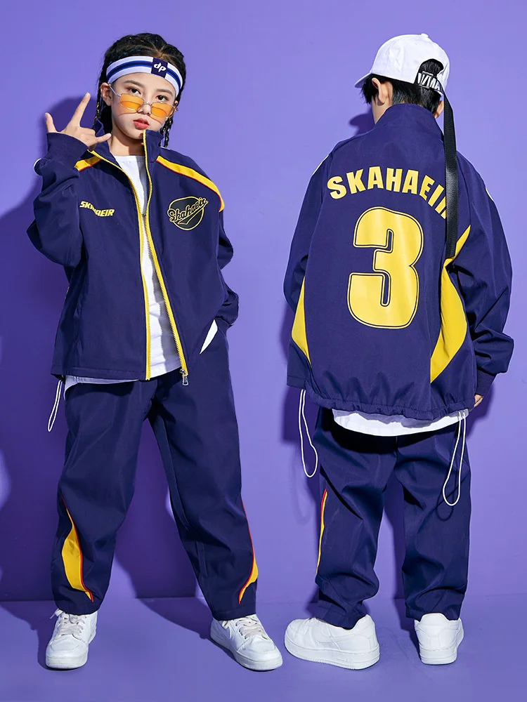 

Children's hip-hop suit spring and autumn winter loose sportswear children's hiphop clothing hip hop boys and girls' performance