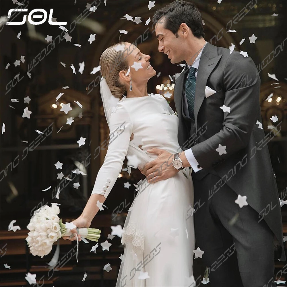 Женское атласное свадебное платье SOL