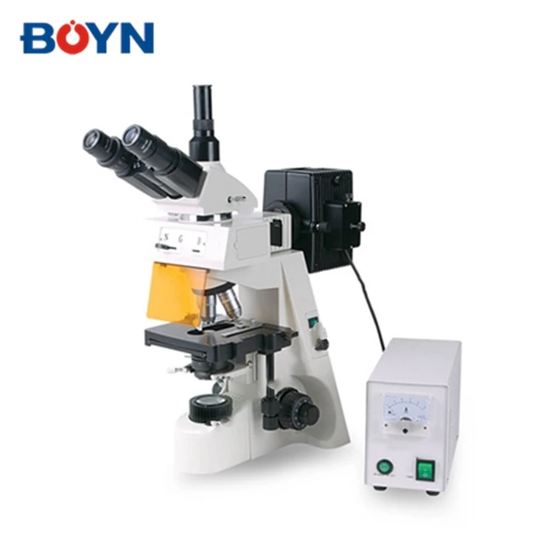 Цифровой Тринокулярный флуоресцентный микроскоп с флуоресцентным дисплеем