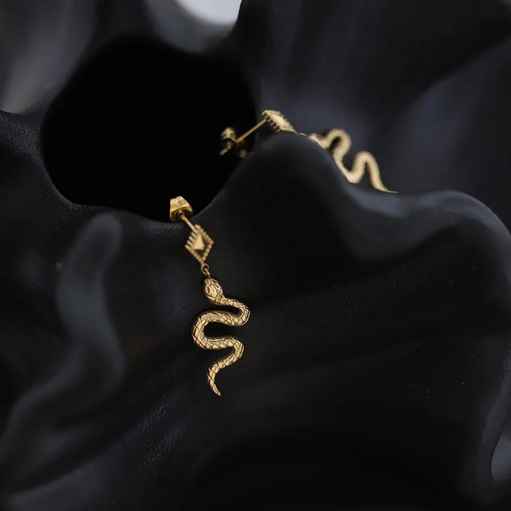 Серьги-гвоздики женские из нержавеющей стали под золото 18 К