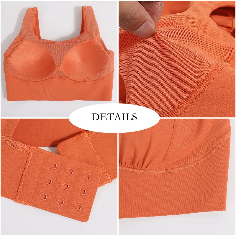 Nylon Top Women Bra Shockproof High Intensity Running Gather and Shape One Piece Shock Absorbing Yoga Sports Bra for Women Gym