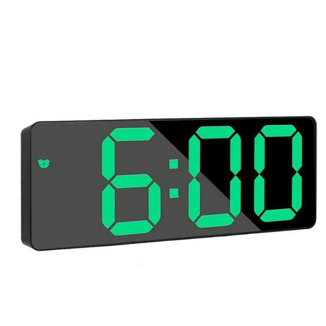 

Будильник с ЖК-дисплеем, цифровой зеркальный будильник с аккумулятором/подключаемыми часами, настольное украшение для дома, подарки
