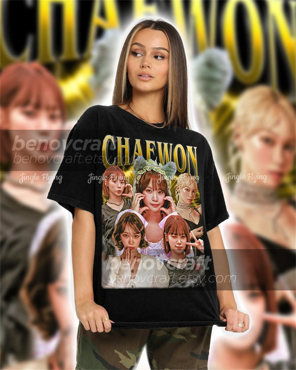 Chaewon Ретро 90-х годов футболка