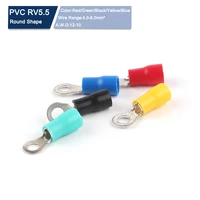 100pcs rv5 5 4 6 8 10 ring terminal suit 4 6mm2 cable wire connector electrical insulated crimp terminals 12 10 awg