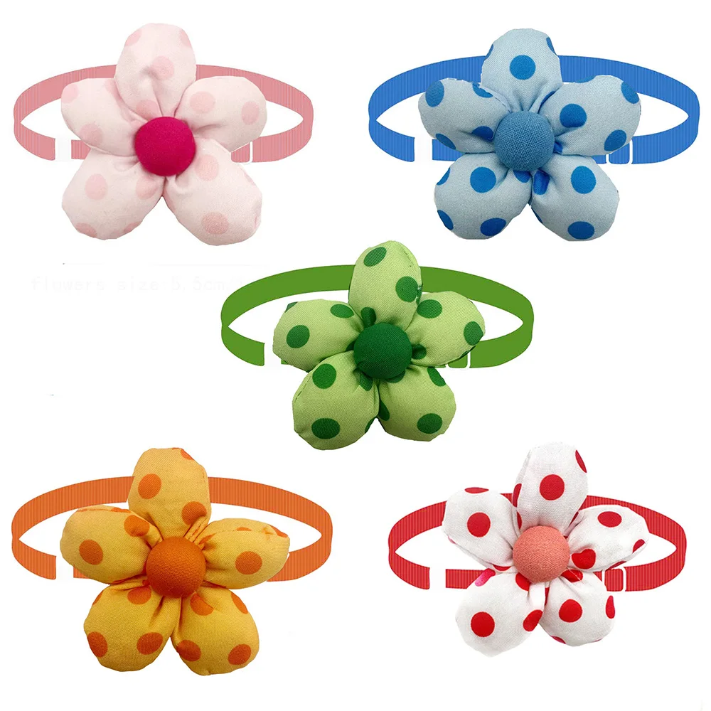 

30/50pcs Cute Dot Flowers Style Pet Dog Bow Ties for Small Dog Holiday Dog Grooming Accessories
