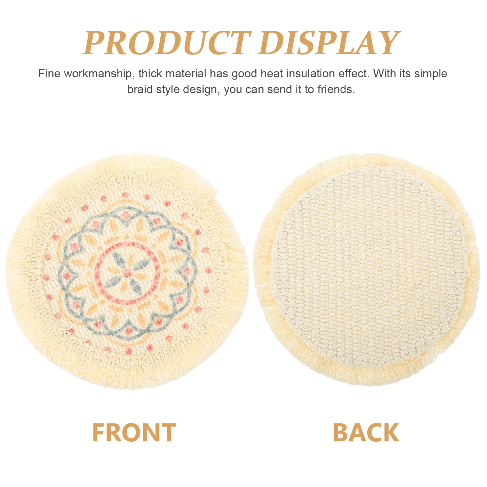 

Coaster Woven Coasters Placemats Placemat Table Drink Round Macrame Mats Braidedplace Hot Holder Office Non Resistant Heat Car