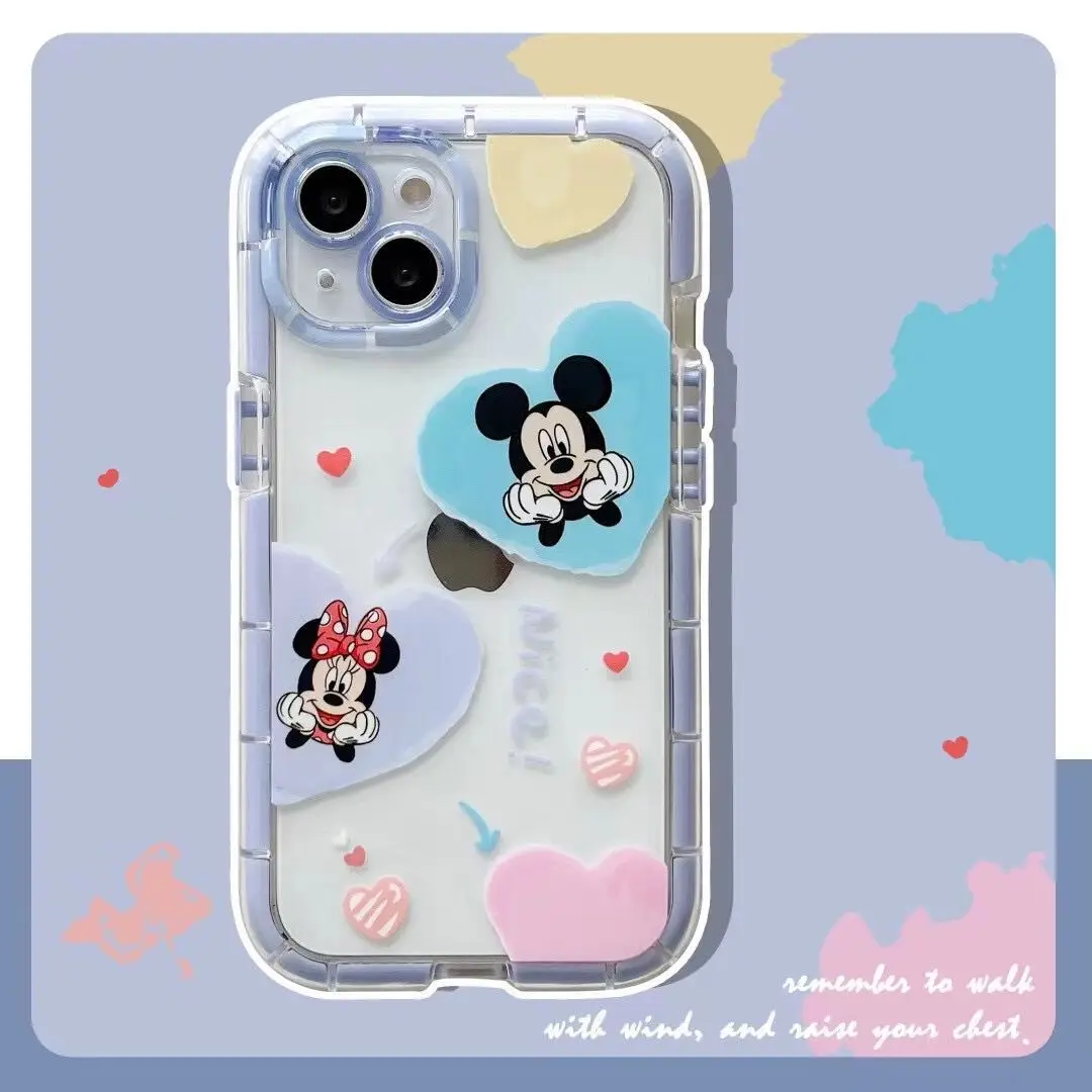 

Creative Luminous Cartoon Love Couple Mouse Cover for IPhone 11 12 13 Pro X XR XS Max Shockproof Phone Case IPhone 13 Case