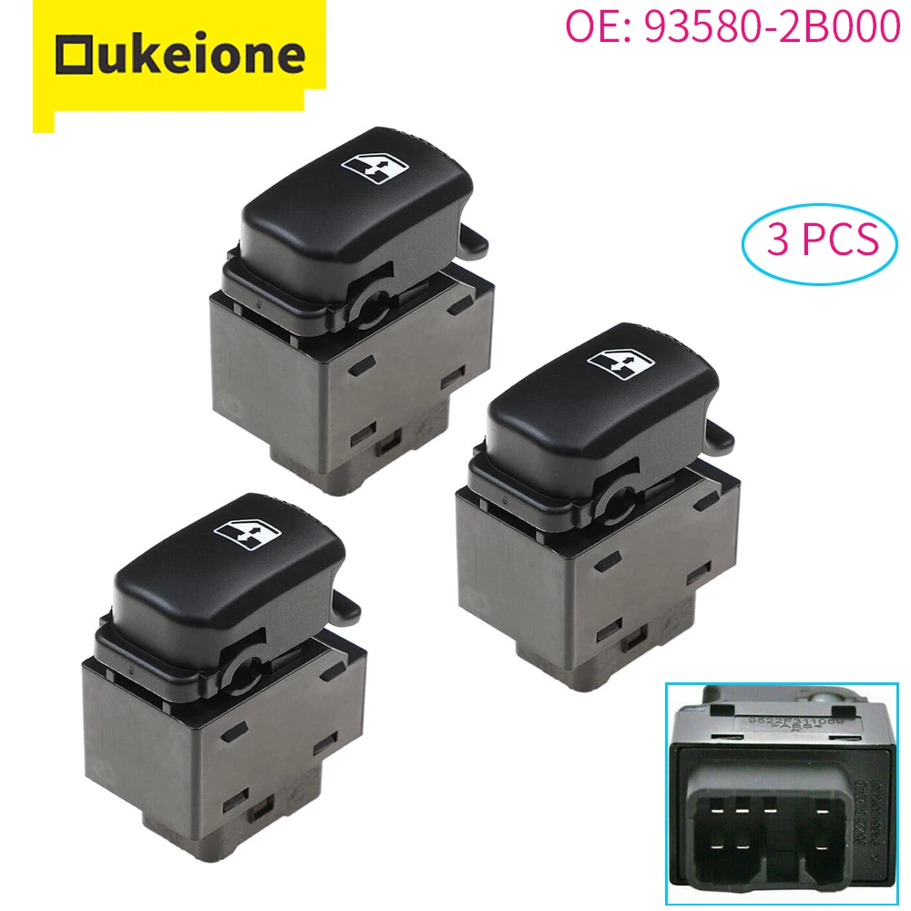 

Electric Window Control Switch for HYUNDAI SANTA FE 2007-2012 Passenger Front LH RH Window Switch 93580-2B000 935802B000 3 Pcs
