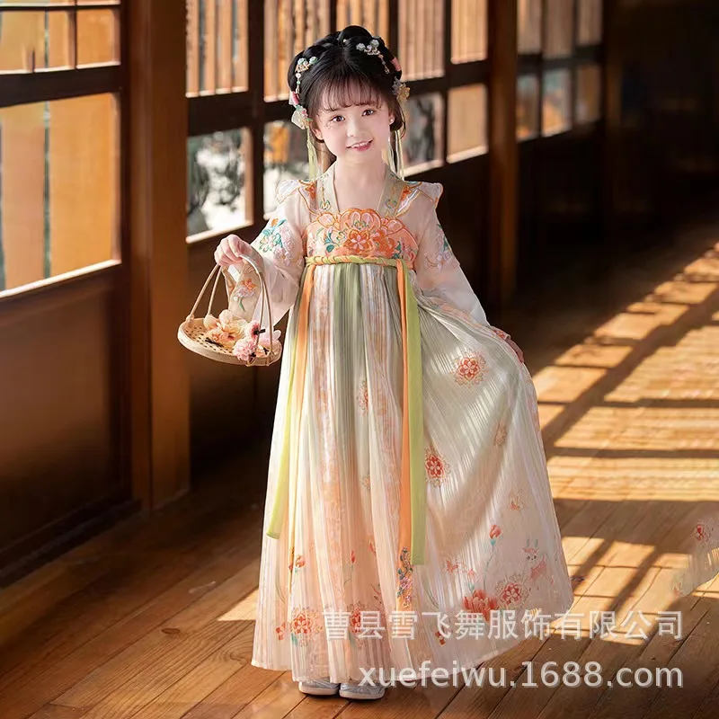 Косплей Hanfu для девочек осень 2023 детский древний костюм в китайском стиле