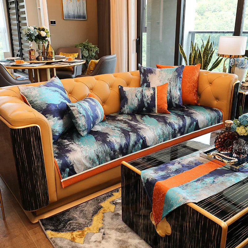 

American sofa cushion four seasons general luxury non-slip living room European-style leather high-end combination
