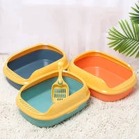 small household style semi enclosed cat litter box anti throwing and splash proof cat litter box durable cat toilet