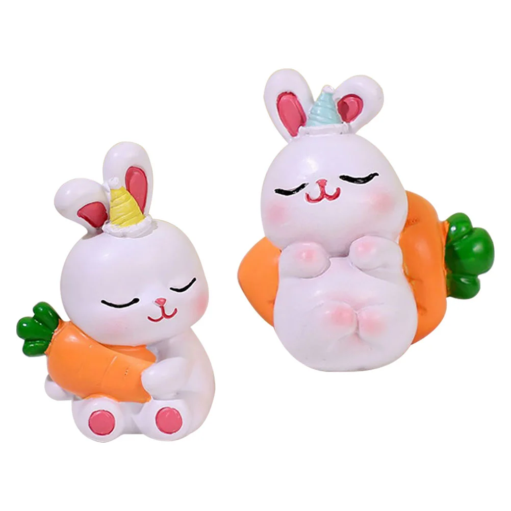 

Rabbit Bunny Figurines Miniature Figurine Mini Ornaments Animals Tiny Resin Decor Animalyear Ornament Statues Zodiac Sculpture