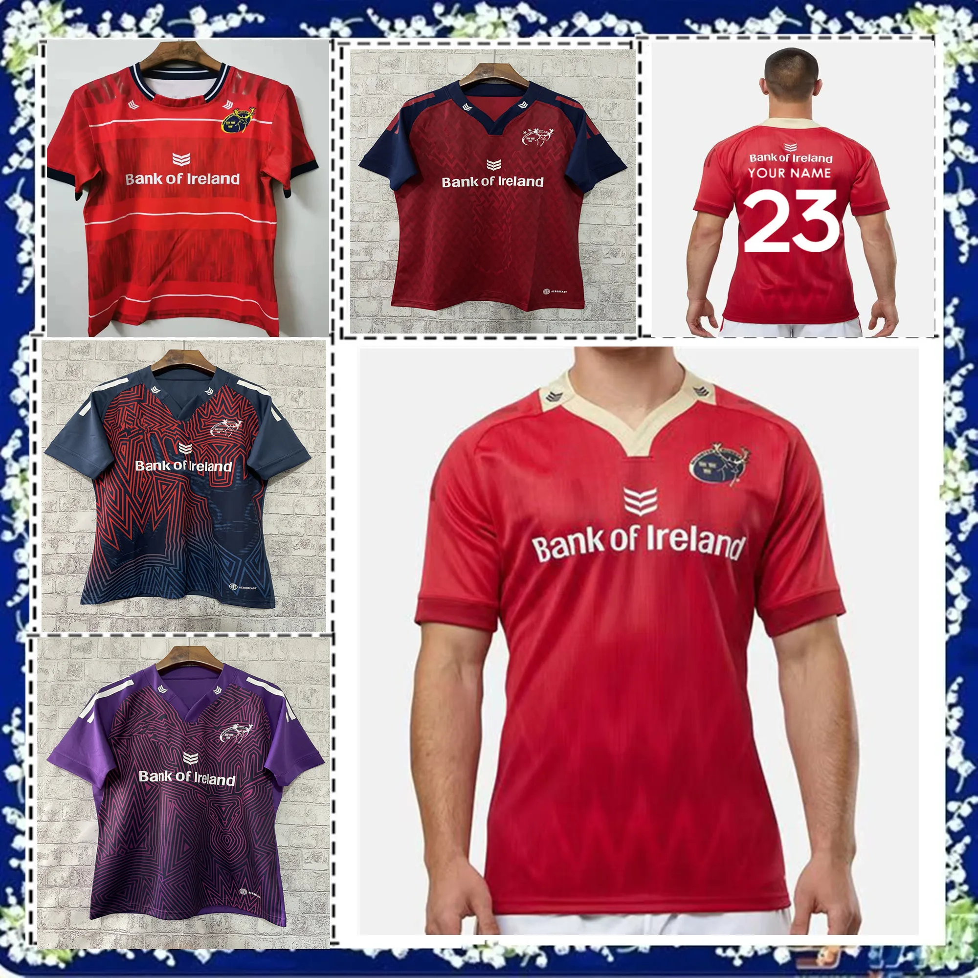 

2023 Munster Home Rugby Jersey Shirt 2023/24 MUNSTER HOME RUGBY TRAINING JERSEY size S---5XL