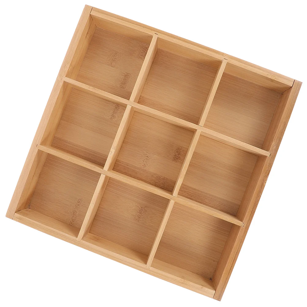 

Bamboo Plate Snack Serving Plate Compartment Snack Tray Multi-grid Food Plate Bamboo Tray