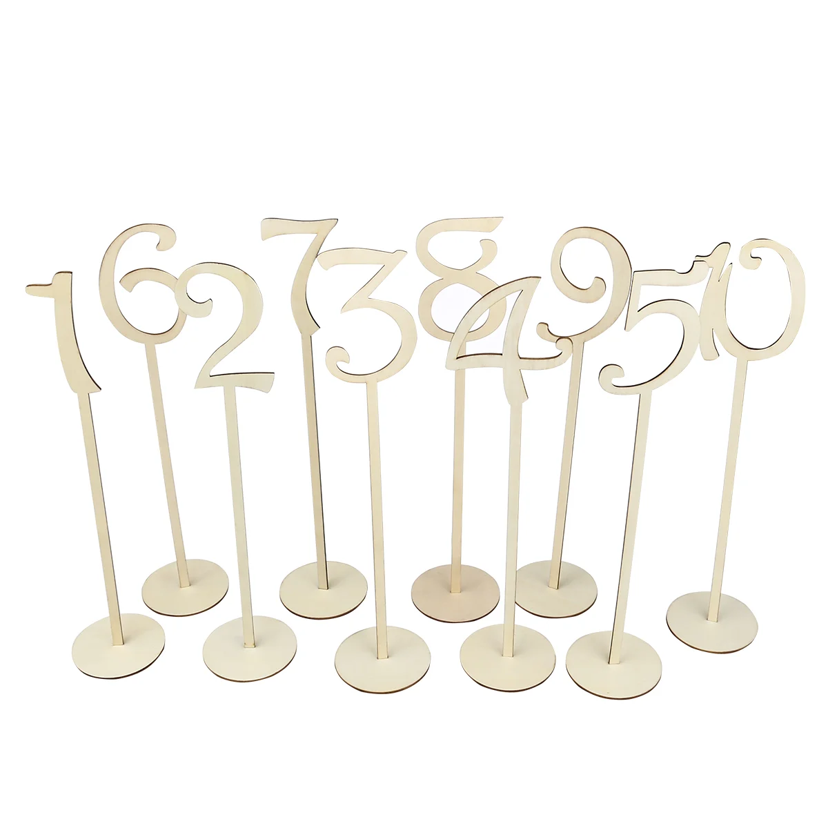 

Wooden Table Numbers 1- 10 with Holder Base Table Signs for Wedding or Home Banquet Wedding Party Decoration