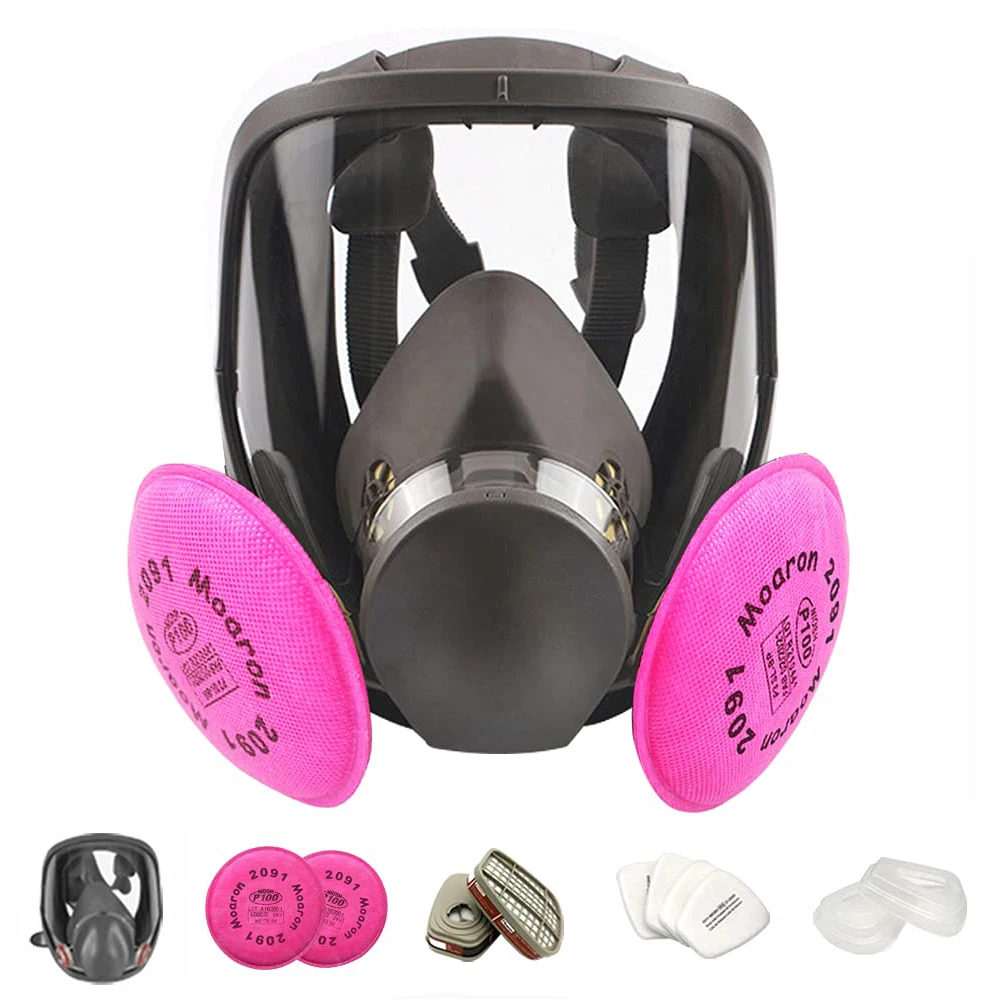 

Gas Mask Acid/Organic/Ammonia 6800 Full Face Mask Respirator Paint Chemical Pesticide Laboratory Anti-dust Multifunction Filters
