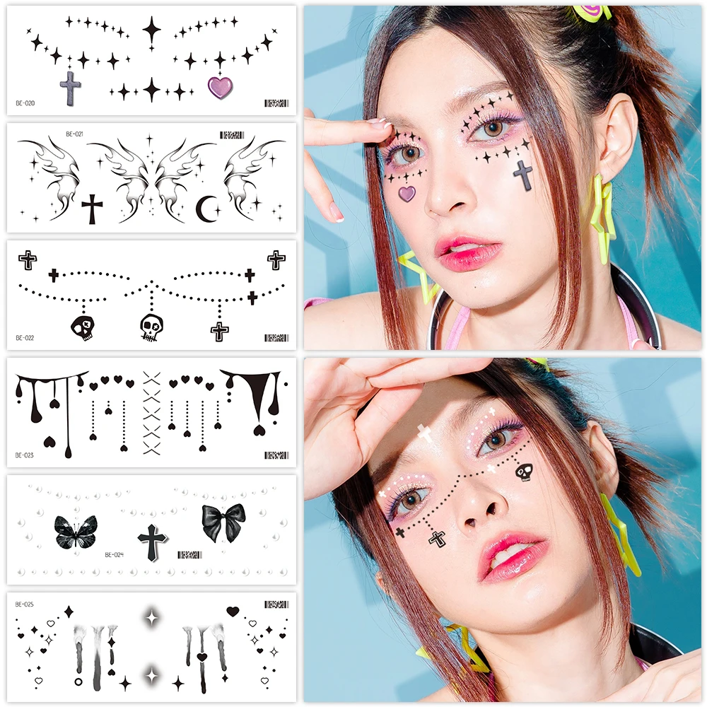 VeeCharm-наклейки для макияжа на Хэллоуин-тематические украшения косплей нашивки