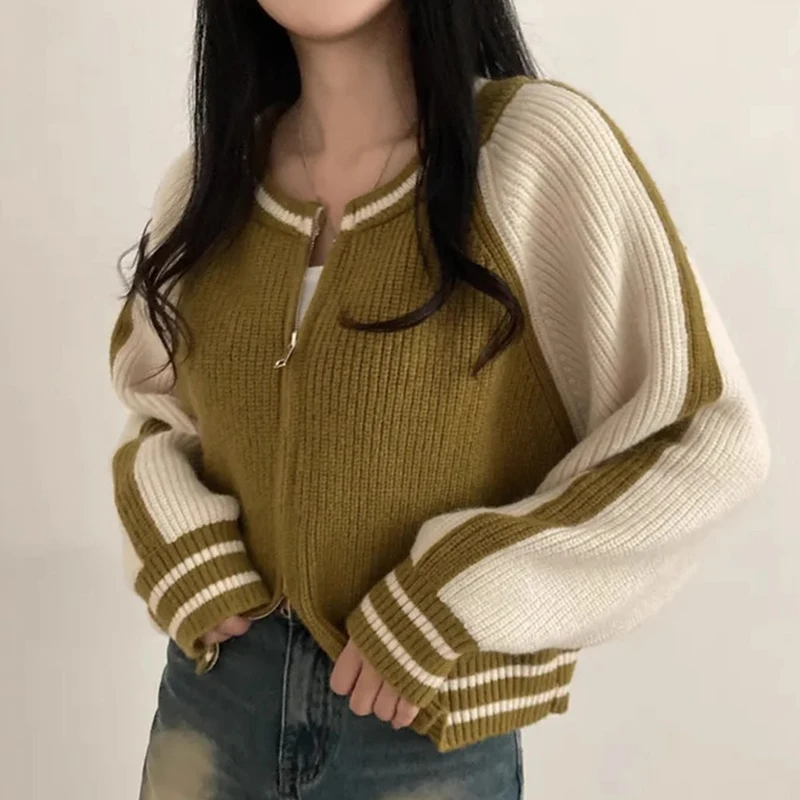 Gaganight женский ретро-свитер с круглым вырезом мягкий Свободный Повседневный