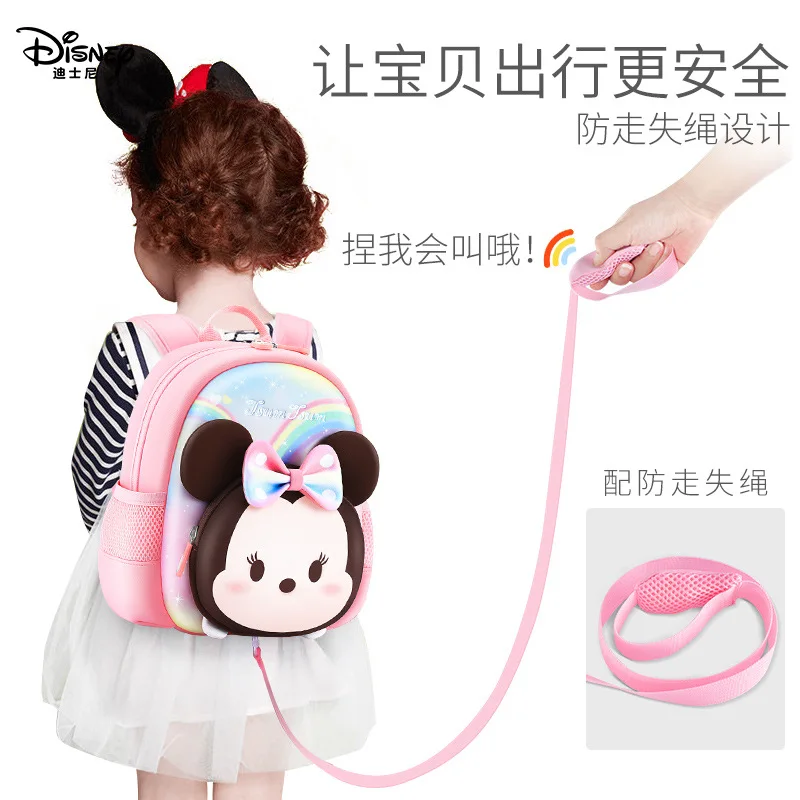New original Disney Mickey Mouse toddler backpack , environment-friendly material, light and breathable Disney girls' backpack
