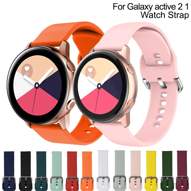

New Strap 20 40 44mm 3 Gear sport wrist bracelet Replacement watchband 20mm Watch strap band For Samsung Galaxy Watch Active
