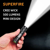 superfire s1 cree mini edc led flashlight 37g ultra bright 500 lumens aluminum alloy 16340 battery pocket torch keychain lantern