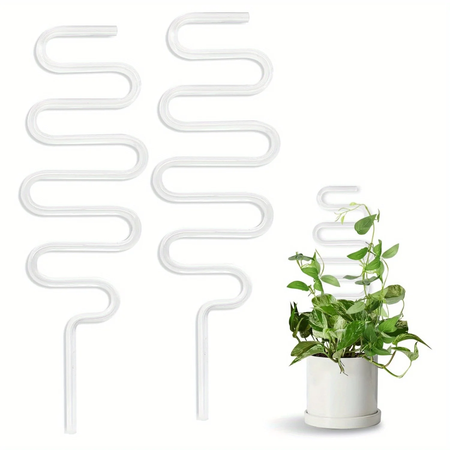 

Изогнутая Акриловая Опора Для Вьющихся Растений: Прозрачная И Прочная, Подходит Для Комнатных Лиан И Поддержки Цветочных Горшков