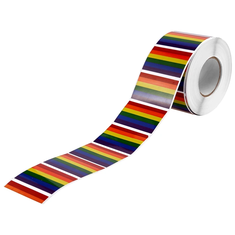 

500 Pieces Gay Pride Rainbow Stickers On A Roll,Support Lgbt Causes,Pride Flag Labels For Gifts,Crafts,Envelope Sealing,1.2 X 2.