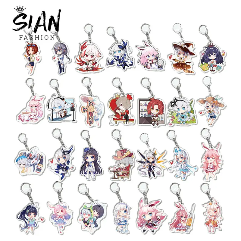 

Акриловый брелок для ключей с героями аниме «Honkai Impact 3», 28 шт.