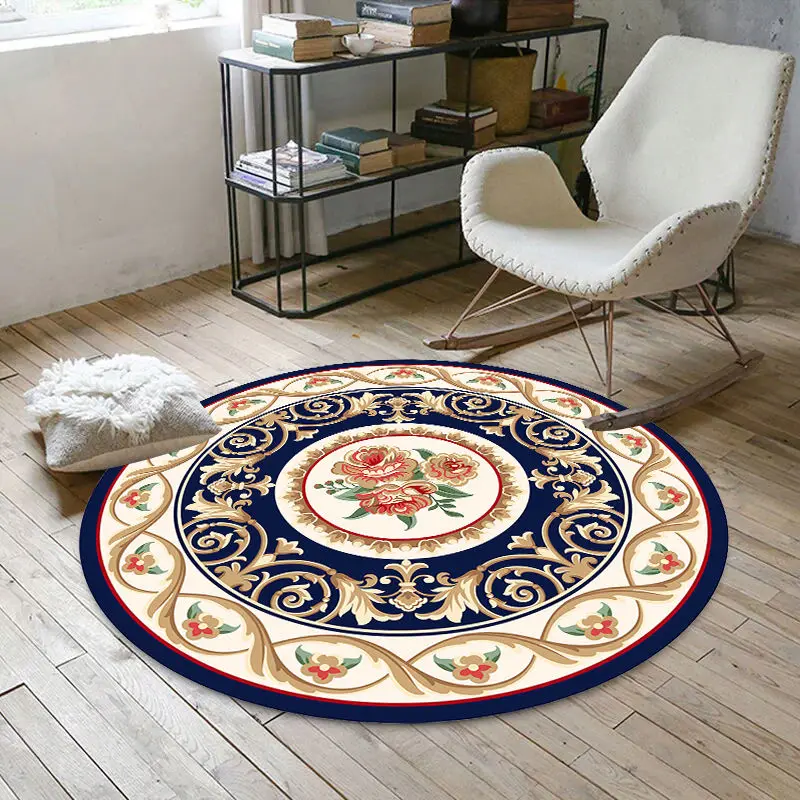 

European-style Bedroom Coffee Table Swivel Chair Rug Door Mats Round Carpet Hanging Basket Computer Bedside Floor Mat Home Decor