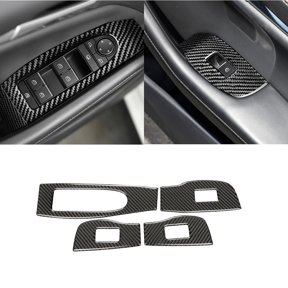 

4pcs for Mazda 3 AXELA 2020 Car Window Lift Panel Decoration Cover Trim Stickers Auto Interior Accessories Carbon Fiber